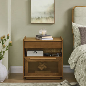 HomeRoots 24" Brown Wood Accent Cabinet - Stylish Storage Solution for Entryways, Bedrooms & Home Offices! 691677