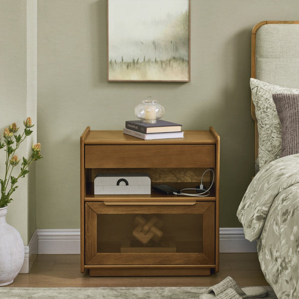 HomeRoots 24" Brown Wood Accent Cabinet - Stylish Storage Solution for Entryways, Bedrooms & Home Offices! 691677