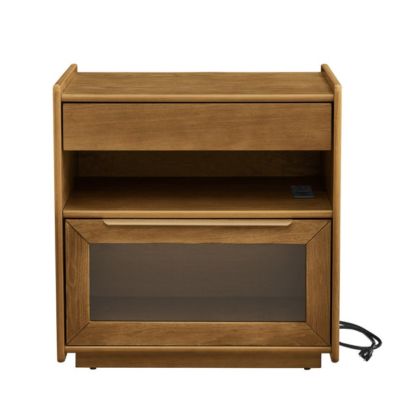 HomeRoots 24" Brown Wood Accent Cabinet - Stylish Storage Solution for Entryways, Bedrooms & Home Offices! 691677