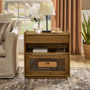 HomeRoots 24" Brown Wood Accent Cabinet - Stylish Storage Solution for Entryways, Bedrooms & Home Offices! 691677