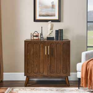 HomeRoots 32" Brown Wood Accent Cabinet - Stylish Storage Solution for Modern Living Rooms & Home Offices 691678