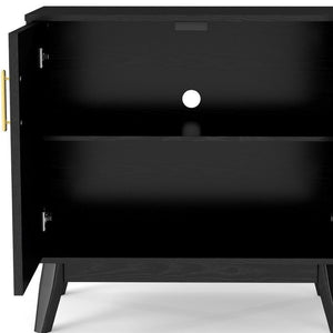 HomeRoots 32" Black Wood Accent Cabinet - Modern Minimalist Storage Solution for Living Rooms & Offices 691679
