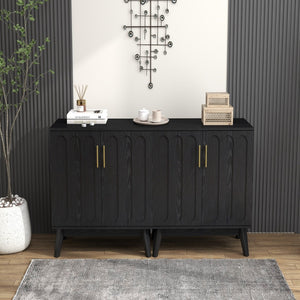 HomeRoots 32" Black Wood Accent Cabinet - Modern Minimalist Storage Solution for Living Rooms & Offices 691679