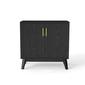 HomeRoots 32" Black Wood Accent Cabinet - Modern Minimalist Storage Solution for Living Rooms & Offices 691679