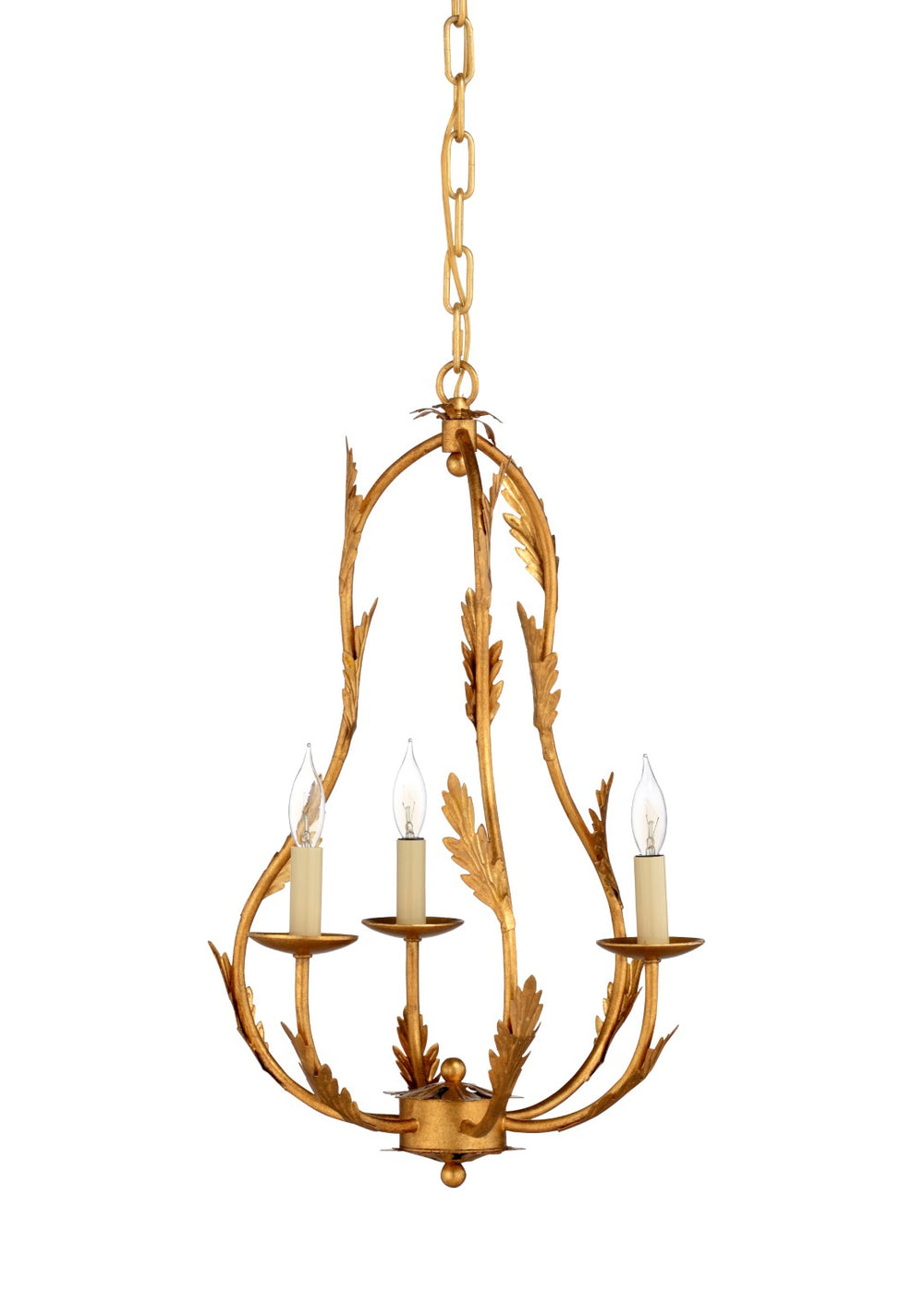 Chelsea House Petite Antique Gold Leaf Chandelier — Compact Vintage-Style Lighting For Foyers, Powder Rooms, Bedrooms 69168
