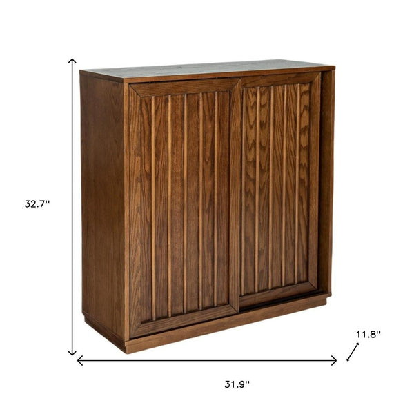 HomeRoots 32" Brown Wood Accent Cabinet - Stylish Storage Solution for Modern Homes, Easy Assembly & Versatile Use 691680