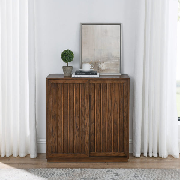 HomeRoots 32" Brown Wood Accent Cabinet - Stylish Storage Solution for Modern Homes, Easy Assembly & Versatile Use 691680