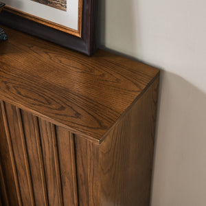 HomeRoots 32" Brown Wood Accent Cabinet - Stylish Storage Solution for Modern Homes, Easy Assembly & Versatile Use 691680