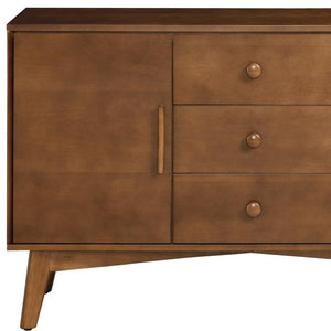 HomeRoots 47" Brown Wood Accent Cabinet - Contemporary Storage Solution with Versatile Shelving for Any Room 691681