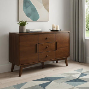 HomeRoots 47" Brown Wood Accent Cabinet - Contemporary Storage Solution with Versatile Shelving for Any Room 691681