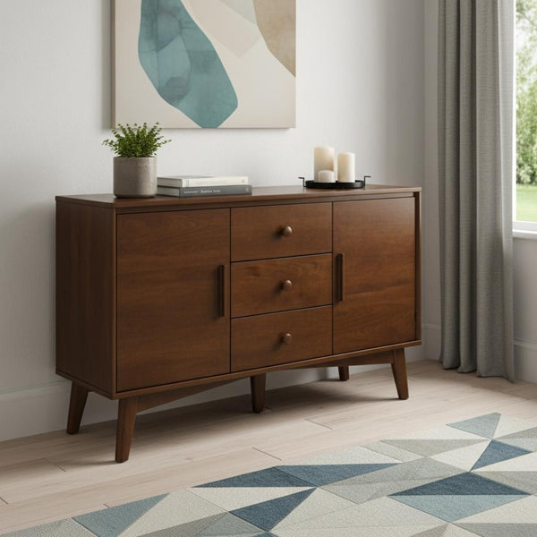 HomeRoots 47" Brown Wood Accent Cabinet - Contemporary Storage Solution with Versatile Shelving for Any Room 691681