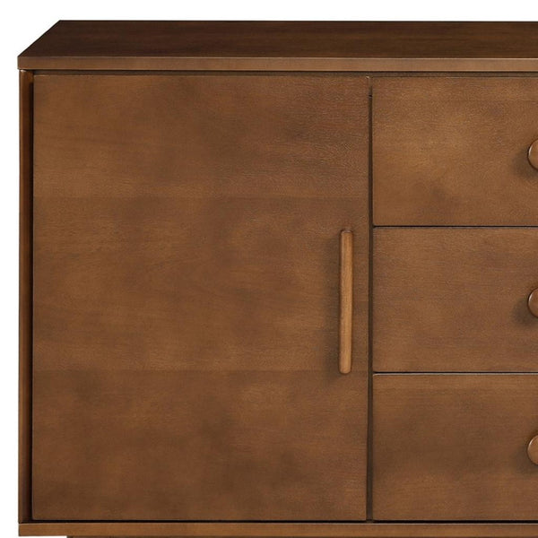 HomeRoots 47" Brown Wood Accent Cabinet - Contemporary Storage Solution with Versatile Shelving for Any Room 691681