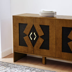 HomeRoots 60" Brown Wood Accent Cabinet – Stylish Storage Solution with Ample Concealed Space for Any Room 691682