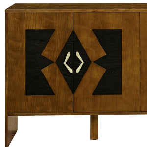 HomeRoots 60" Brown Wood Accent Cabinet – Stylish Storage Solution with Ample Concealed Space for Any Room 691682