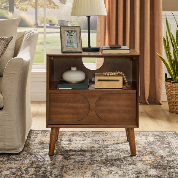 HomeRoots 23" Brown Wood Accent Cabinet - Stylish Storage Solution for Dining, Living, and Bedroom Décor 691684
