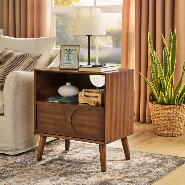 HomeRoots 23" Brown Wood Accent Cabinet - Stylish Storage Solution for Dining, Living, and Bedroom Décor 691684