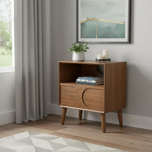 HomeRoots 23" Brown Wood Accent Cabinet - Stylish Storage Solution for Dining, Living, and Bedroom Décor 691684