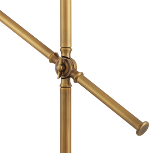 Repertoire Adjustable Brass Floor Lamp with White Marble Base - Modern Elegance for Your Space