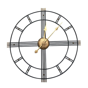 HomeRoots 24" Elegant Beige, Black & Brown Silent Analog Wall Clock - Perfect for Indoor & Outdoor Decor! 691734