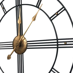 HomeRoots 24" Elegant Beige, Black & Brown Silent Analog Wall Clock - Perfect for Indoor & Outdoor Decor! 691734