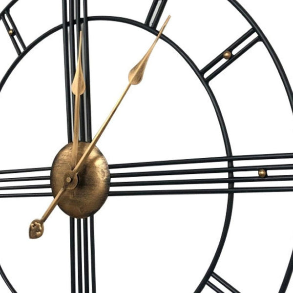 HomeRoots 24" Elegant Beige, Black & Brown Silent Analog Wall Clock - Perfect for Indoor & Outdoor Decor! 691734