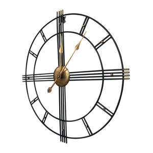 HomeRoots 24" Elegant Beige, Black & Brown Silent Analog Wall Clock - Perfect for Indoor & Outdoor Decor! 691734