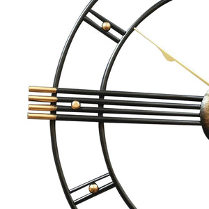 HomeRoots 24" Elegant Beige, Black & Brown Silent Analog Wall Clock - Perfect for Indoor & Outdoor Decor! 691734