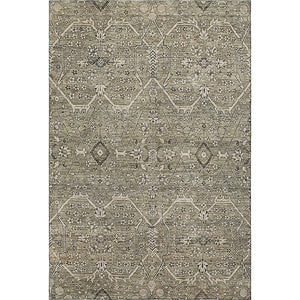 HomeRoots 5' X 8' Khaki Beige and Gray Floral Area Rug - Washable, UV-Protected, Perfect for Any Room Decor! 691736