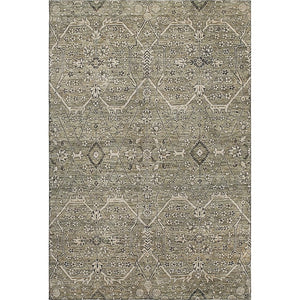 HomeRoots 8' Washable Khaki Beige & Gray Floral Area Rug with UV Protection - Durable, Stylish & Easy Care! 691738