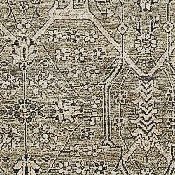 HomeRoots 8' Washable Khaki Beige & Gray Floral Area Rug with UV Protection - Durable, Stylish & Easy Care! 691738