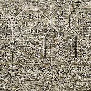 HomeRoots 9' X 12' Khaki Beige and Gray Floral Washable Area Rug with UV Protection for Homes and Patios 691739