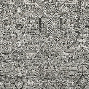 HomeRoots 5' X 8' Pewter Gray Floral Area Rug - Washable, UV Protected, Stain-Resistant & Non-Slip Backing 691742