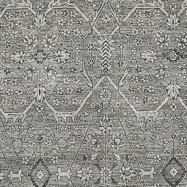 HomeRoots 5' X 8' Pewter Gray Floral Area Rug - Washable, UV Protected, Stain-Resistant & Non-Slip Backing 691742