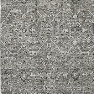 HomeRoots 5' X 8' Pewter Gray Floral Area Rug - Washable, UV Protected, Stain-Resistant & Non-Slip Backing 691742