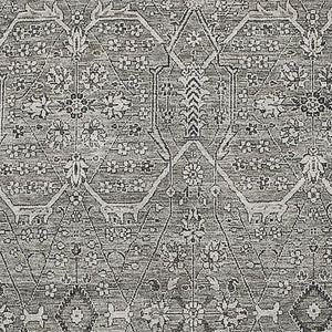 HomeRoots 8' Elegant Pewter Gray & Silver Floral Washable Area Rug with UV Protection for Busy Homes 691744
