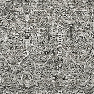 HomeRoots 9' X 12' Elegant Pewter Gray Floral Area Rug - Washable, UV-Protected, Perfect for High-Traffic Spaces 691745
