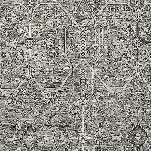 HomeRoots 10' Elegant Pewter Gray & Silver Floral Washable Area Rug – UV Protected, Durable & Easy Care! 691746