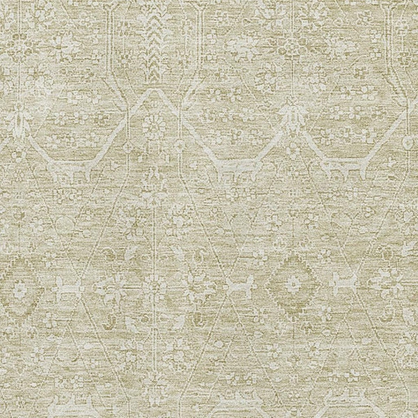 HomeRoots 5' X 8' Beige & Ivory Floral Area Rug – Washable, UV Protected, Stain Resistant for Busy Homes 691748
