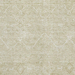 HomeRoots 10' X 14' Beige And Ivory Floral Area Rug – Washable, UV Protected, Ideal for Family-Friendly Spaces! 691752