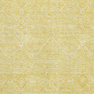 HomeRoots 5' X 8' Gold And Ivory Floral Area Rug - Machine-Washable, UV Protected, Stain-Resistant Elegance 691754