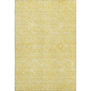 HomeRoots 9' X 12' Elegant Gold and Ivory Floral Area Rug - Stain Resistant, UV Protected, Easy Care Design! 691757
