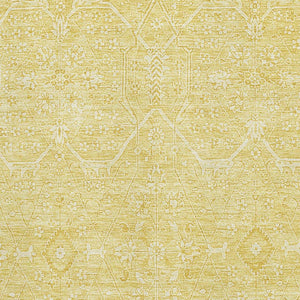 HomeRoots 9' X 12' Elegant Gold and Ivory Floral Area Rug - Stain Resistant, UV Protected, Easy Care Design! 691757