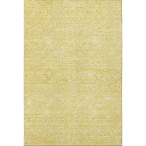 HomeRoots 9' X 12' Elegant Gold and Ivory Floral Area Rug - Stain Resistant, UV Protected, Easy Care Design! 691757