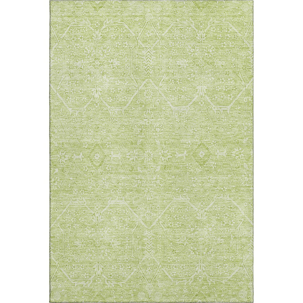 HomeRoots 5' X 8' Mint Green Floral Area Rug - Soft, Durable, Stain-Resistant with UV Protection for Homes 691760