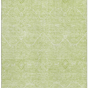 HomeRoots 5' X 8' Mint Green Floral Area Rug - Soft, Durable, Stain-Resistant with UV Protection for Homes 691760