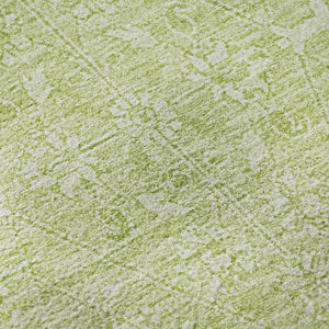 HomeRoots 8' X 8' Floral Washable Round Rug in Mint Green & Ivory - Durable, UV-Protected, Easy-Clean Design! 691761