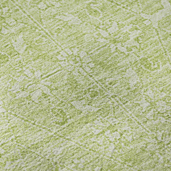 HomeRoots 8' X 8' Floral Washable Round Rug in Mint Green & Ivory - Durable, UV-Protected, Easy-Clean Design! 691761