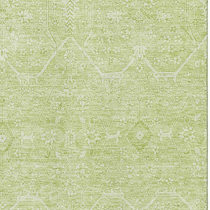 HomeRoots 8' Mint Green Floral Area Rug - Washable, UV Protected, & Stain Resistant for Busy Homes & Stylish Décor 691762