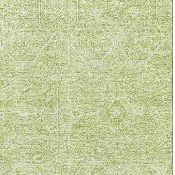 HomeRoots 8' Mint Green Floral Area Rug - Washable, UV Protected, & Stain Resistant for Busy Homes & Stylish Décor 691762