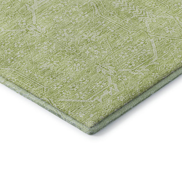 HomeRoots 9' X 12' Mint Green Floral Washable Area Rug - Stain Resistant, UV Protected, Perfect for Homes! 691763